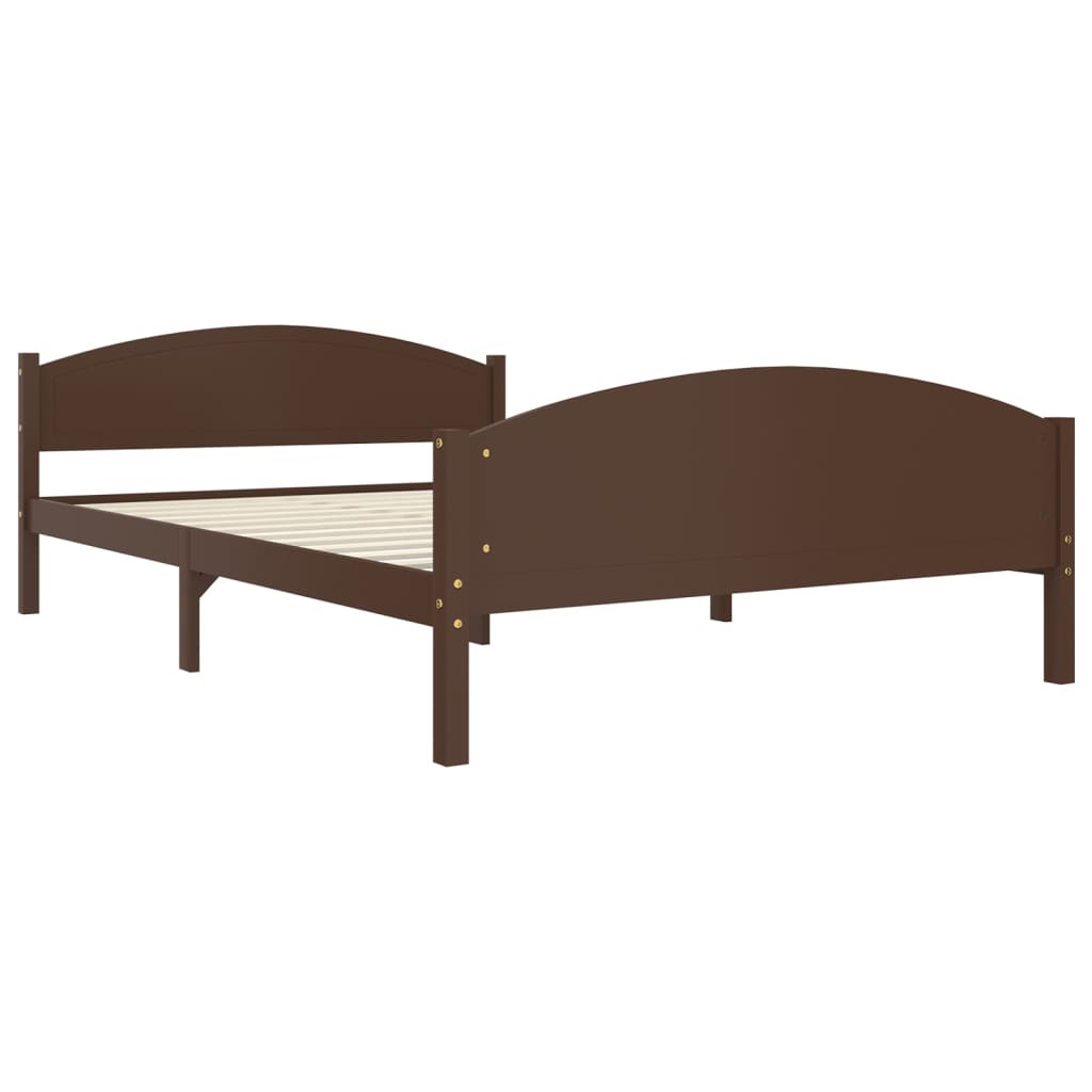 Solid wood bed dark brown pine 160x200 cm