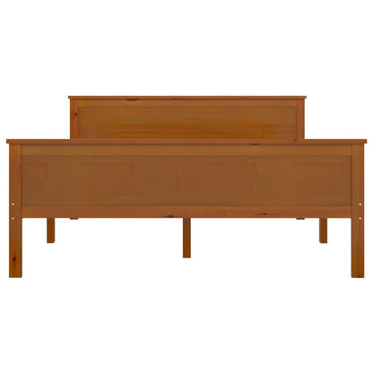 Solid wood bed honey brown pinewood 140x200 cm