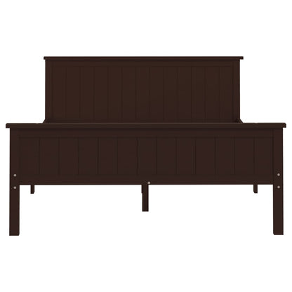 Solid wood bed dark brown pine 140x200 cm