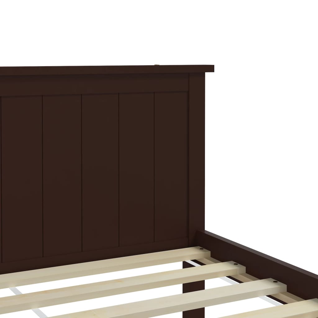 Solid wood bed dark brown pine 160x200 cm