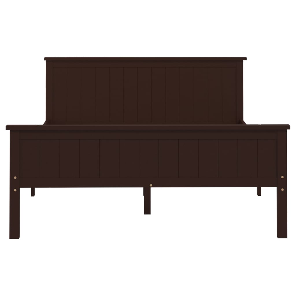 Solid wood bed dark brown pine 160x200 cm