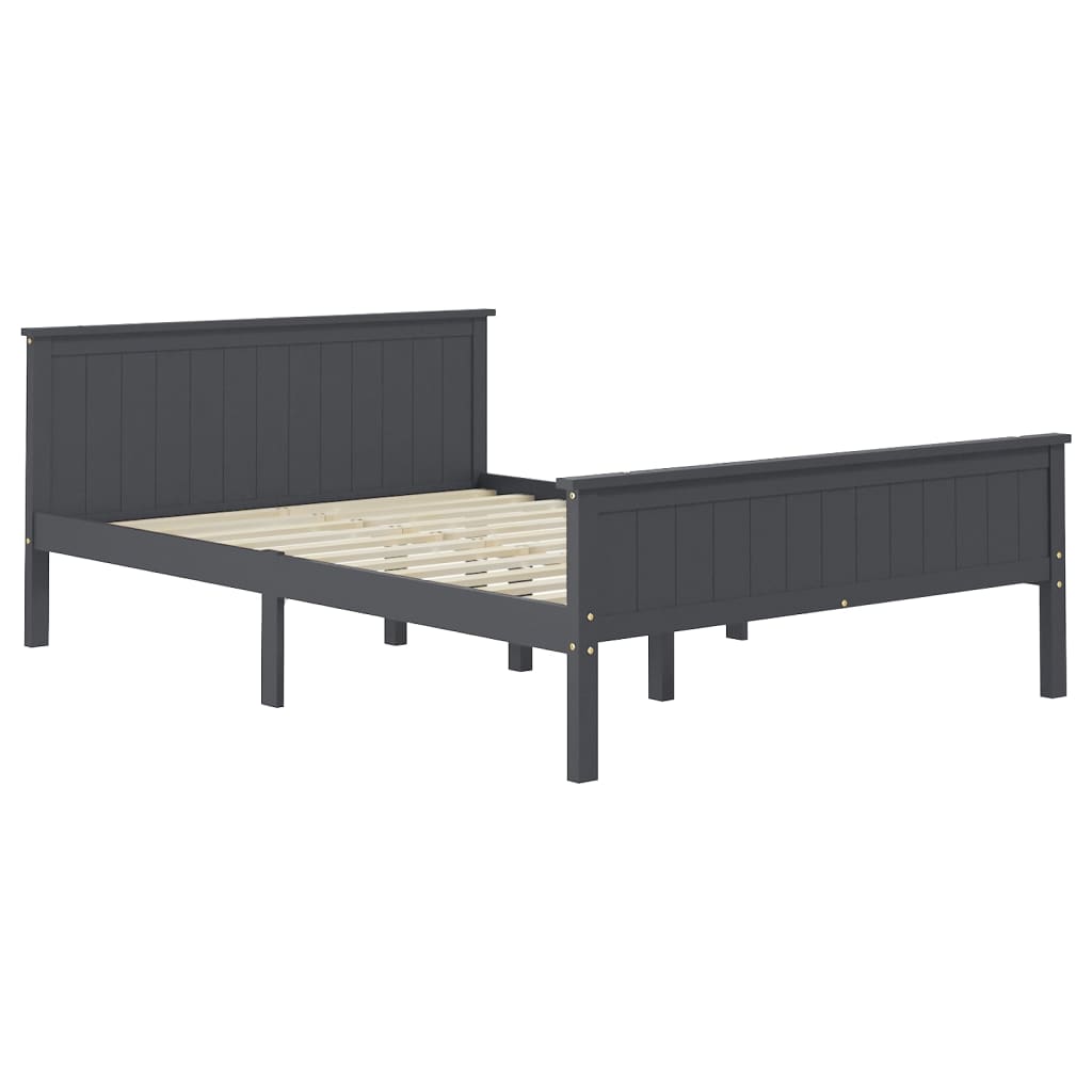 Solid wood bed grey pine 140x200 cm