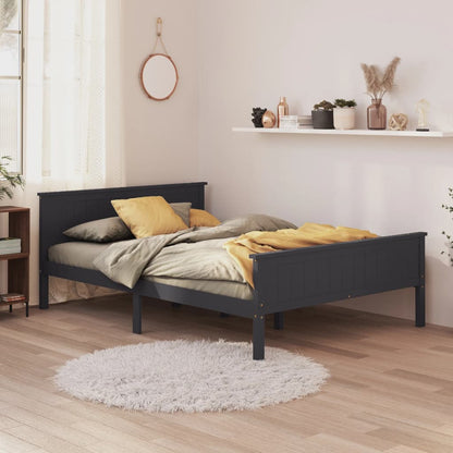 Solid wood bed grey pine 140x200 cm
