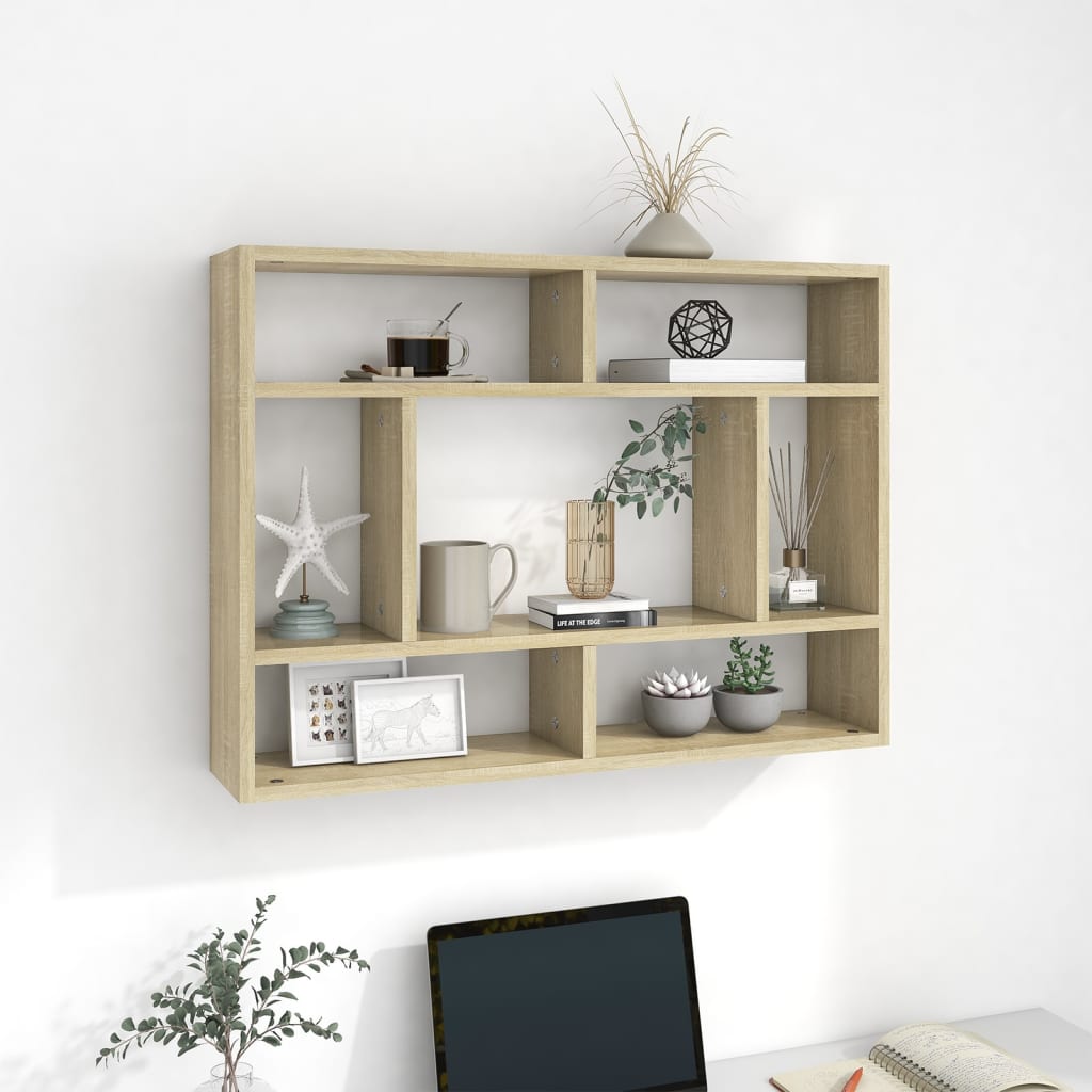 Wall shelf Sonoma oak 75x16x55 cm wood material