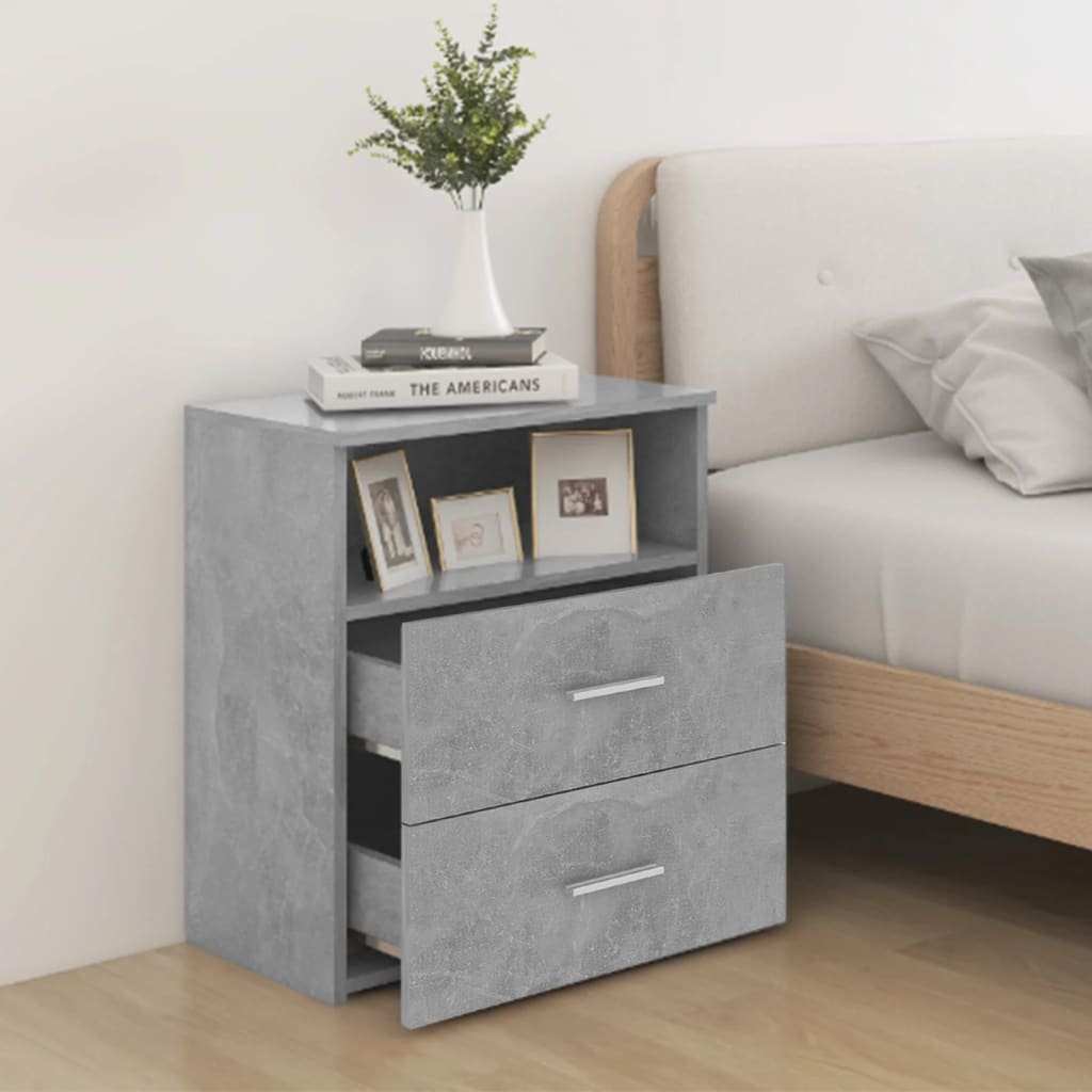 Bedside tables 2 pcs. Concrete grey 50x32x60cm
