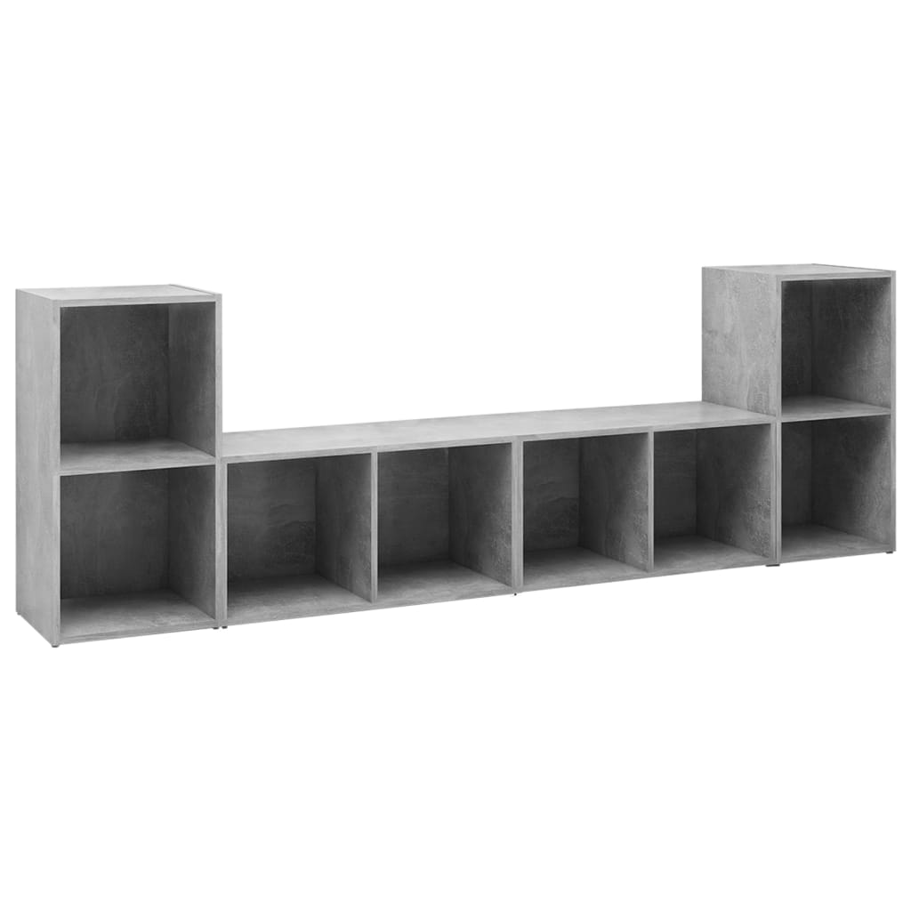 TV cabinets 4 pcs. Concrete grey 72x35x36.5 cm wood material