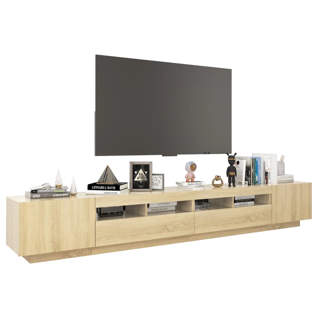 TV-Schrank mit LED-Leuchten Sonoma-Eiche 260x35x40 cm
