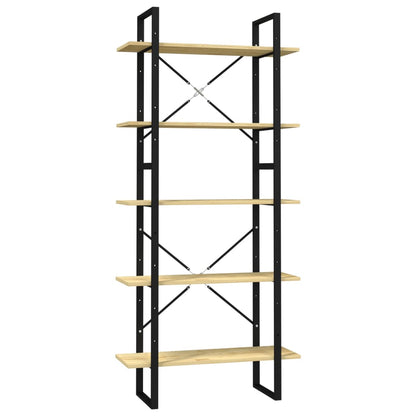 Bookcase 5 compartments 80x30x175 cm solid pine