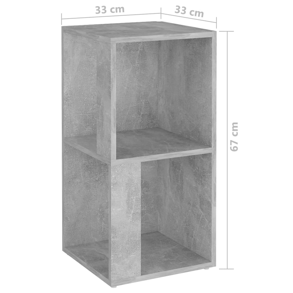 Corner shelf concrete grey 33x33x67 cm wood material