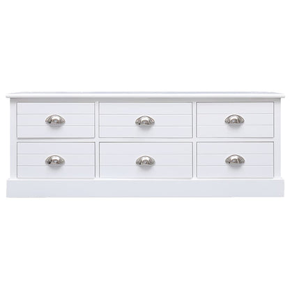 TV-Schrank Weiß 108x30x40 cm Massivholz Paulownia