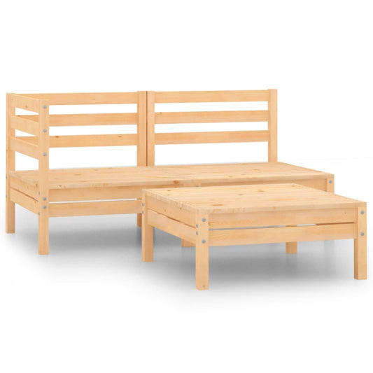 3-piece garden lounge set solid pine