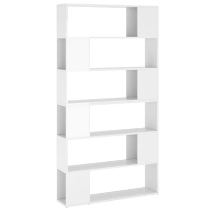 Bookcase room divider high gloss white 100x24x188 cm