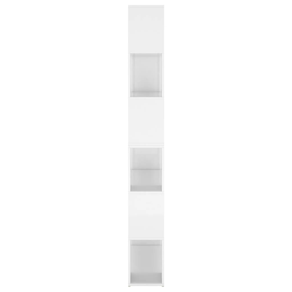 Bookcase room divider high gloss white 100x24x188 cm