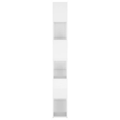 Bookcase room divider high gloss white 100x24x188 cm