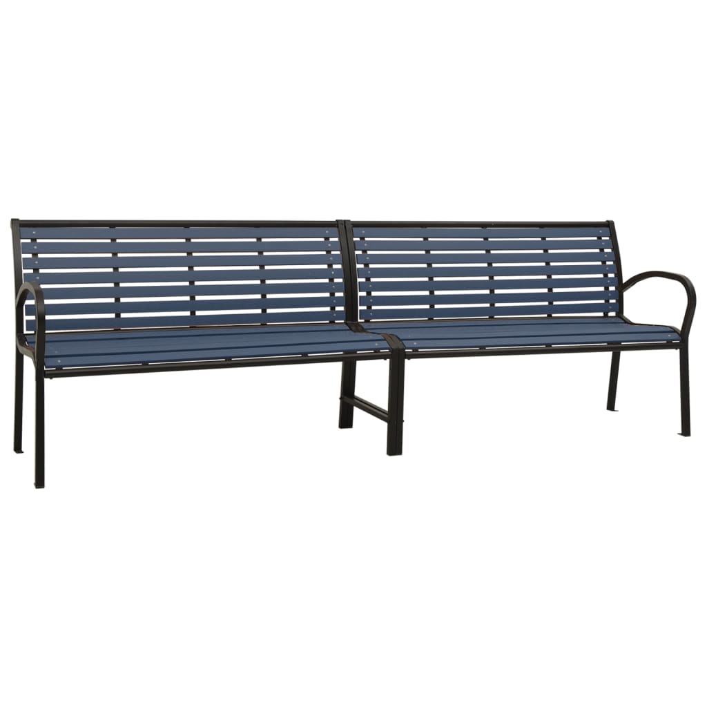Double garden bench 251 cm steel and WPC black