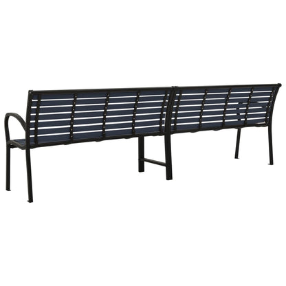 Double garden bench 251 cm steel and WPC black