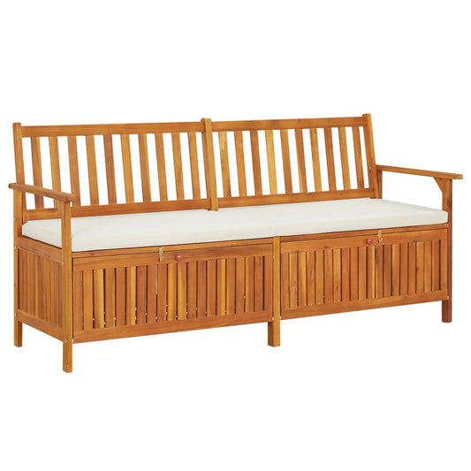 Chest bench with cushion 170 cm solid acacia wood