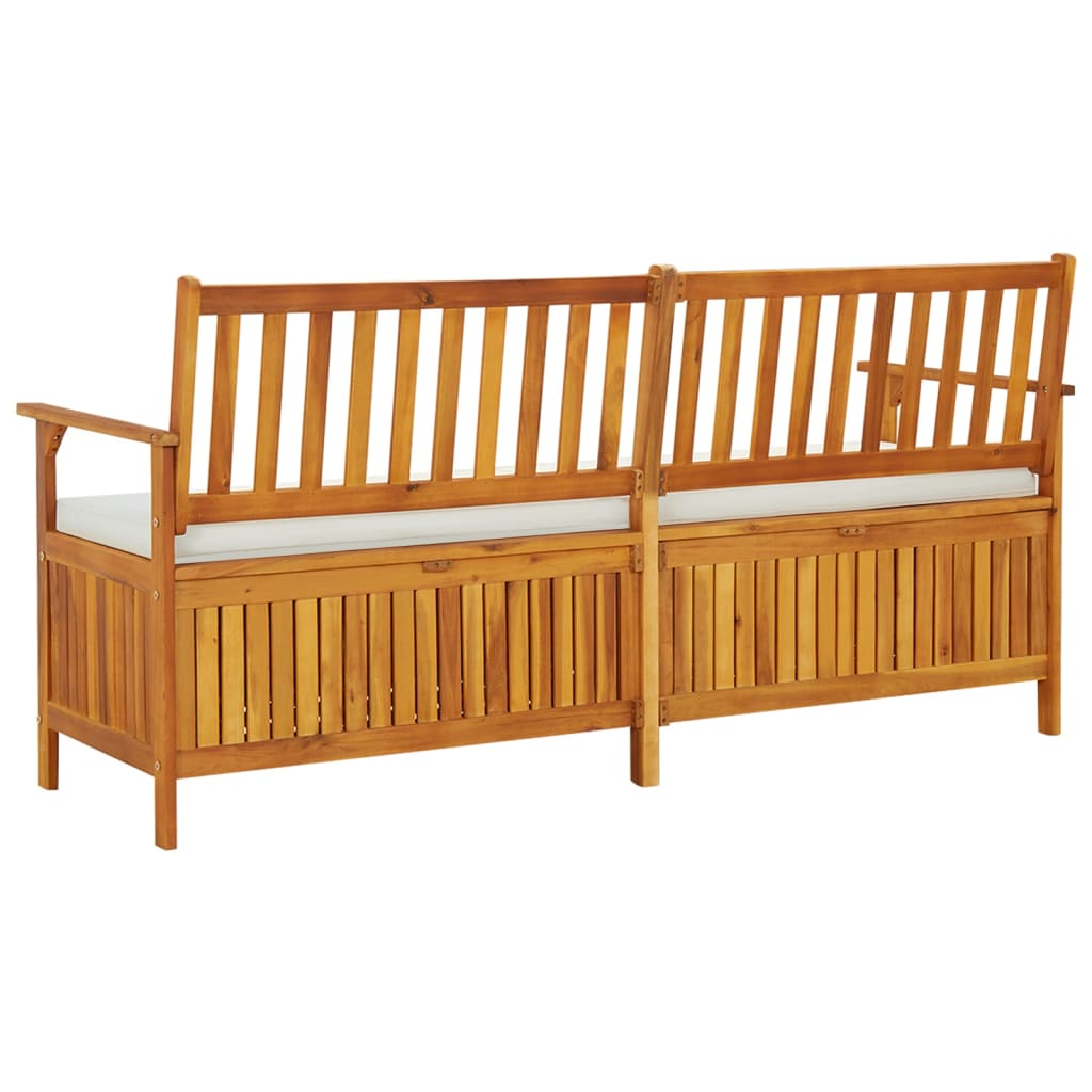 Chest bench with cushion 170 cm solid acacia wood