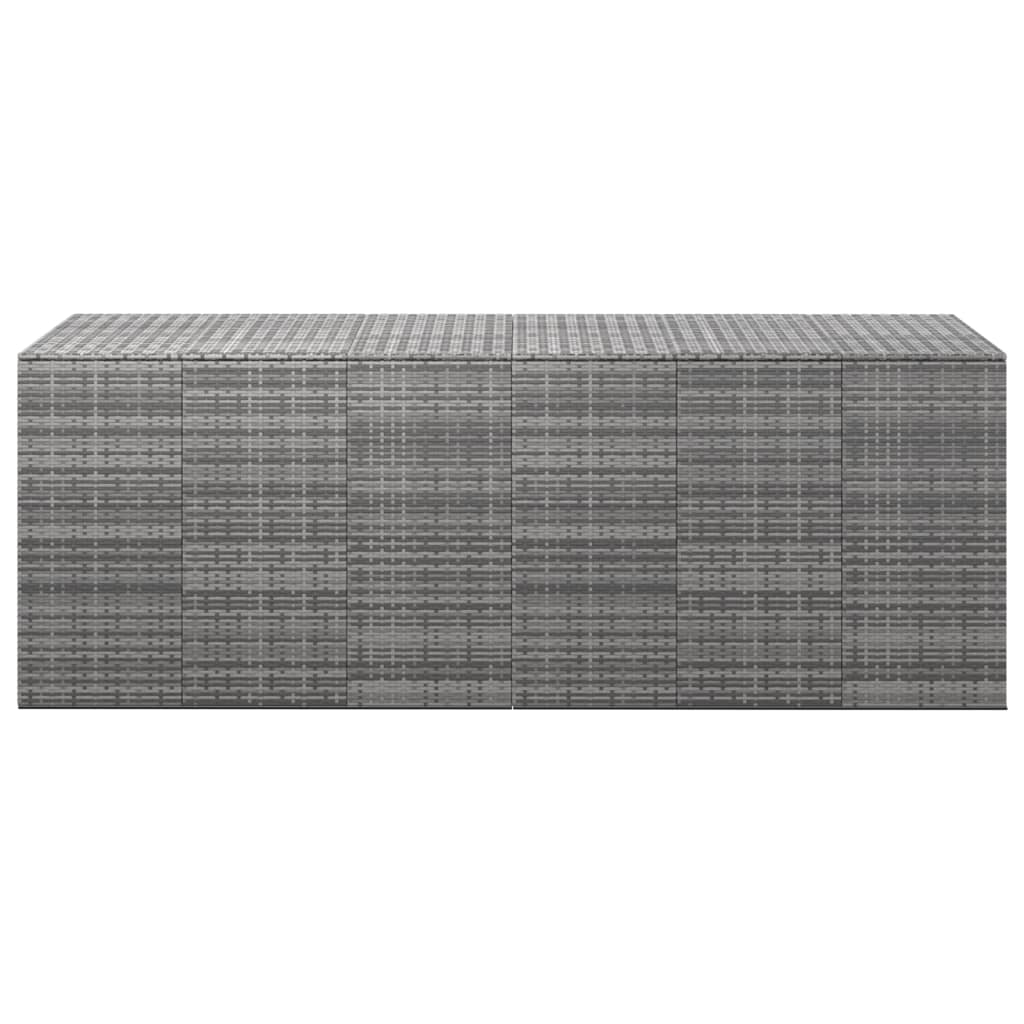 Garten-Kissenbox PE Rattan 291x100,5x104 cm Grau