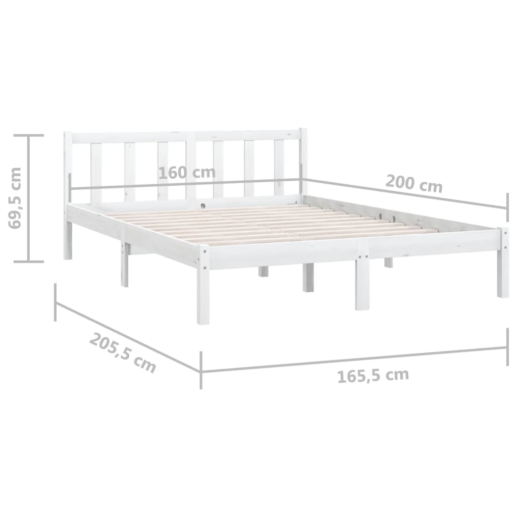 Solid wood bed white pine 160x200 cm