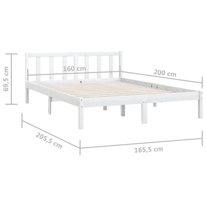 Solid wood bed white pine 160x200 cm