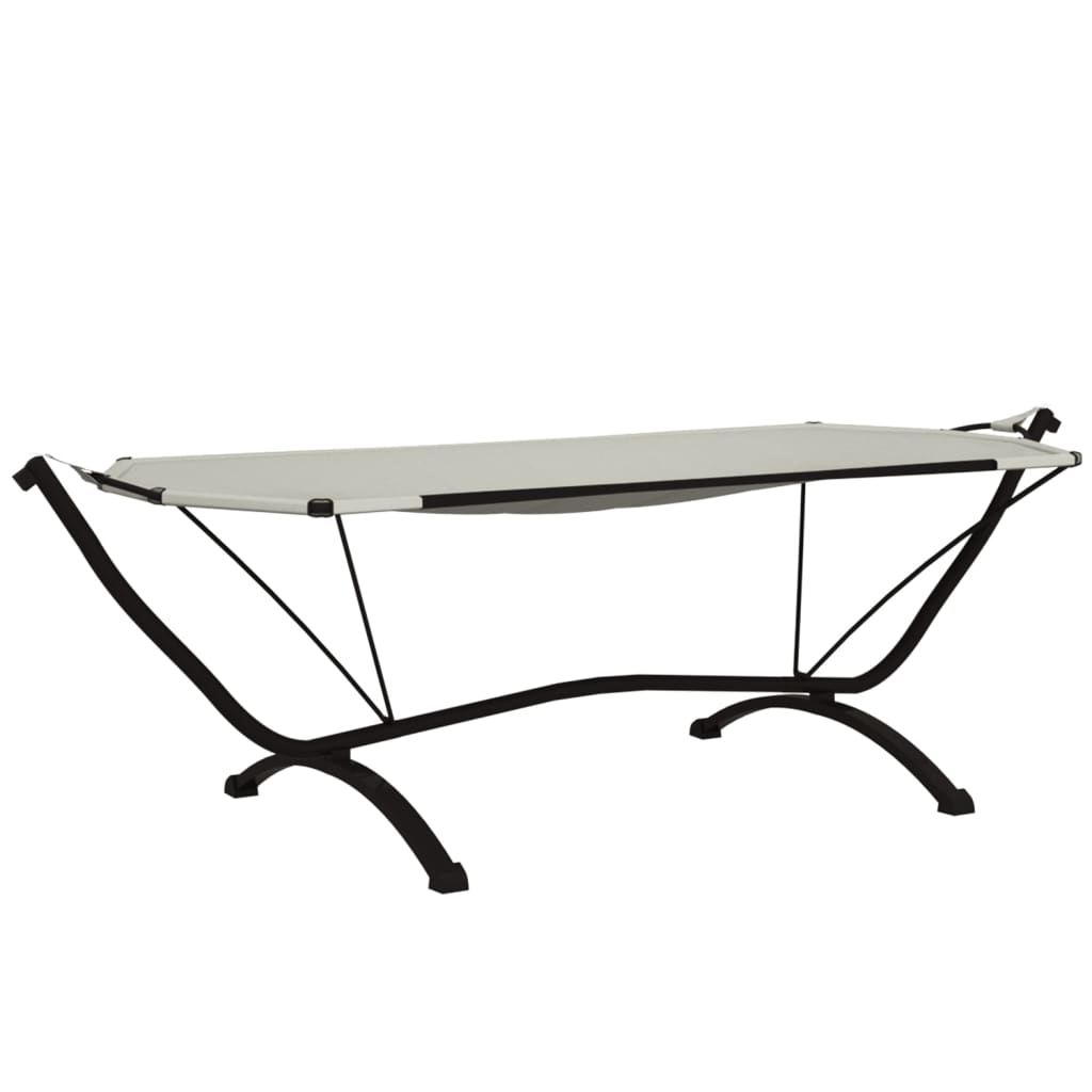 Krevet za sjedenje na otvorenom s krovom od krem ​​čelika i Oxford tkanine