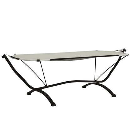 Krevet za sjedenje na otvorenom s krovom od krem ​​čelika i Oxford tkanine