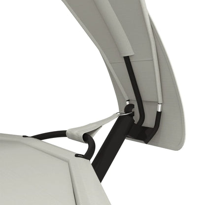 Krevet za sjedenje na otvorenom s krovom od krem ​​čelika i Oxford tkanine