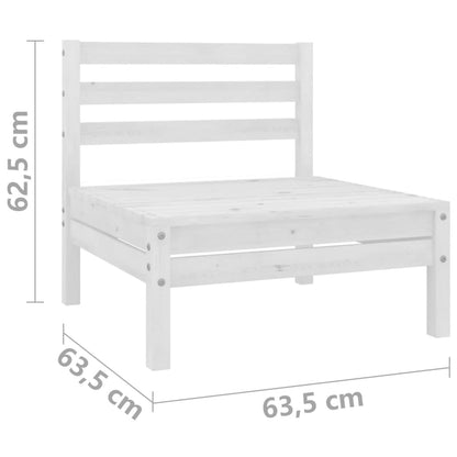 2-Sitzer-Gartensofa Weiß Kiefer Massivholz