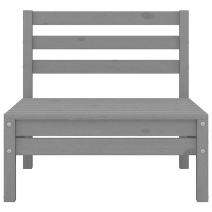 2-Sitzer-Gartensofa Grau Kiefer Massivholz