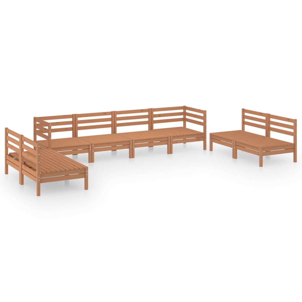 8-piece garden lounge set honey brown solid pine