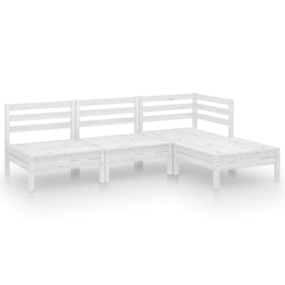 4-piece garden lounge set solid pine white