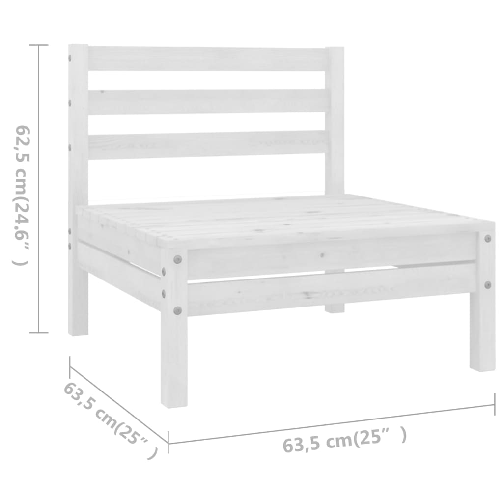 4-piece garden lounge set solid pine white