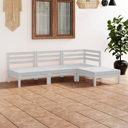 4-piece garden lounge set solid pine white