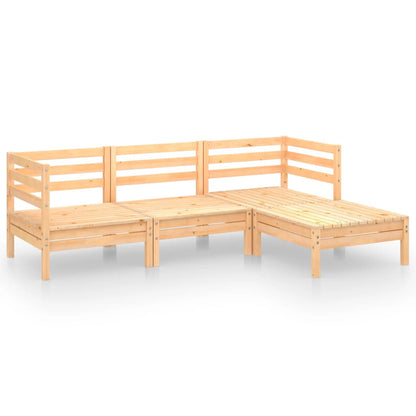 4-piece garden lounge set solid pine