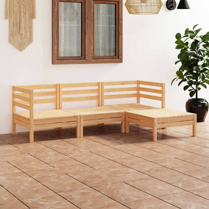4-piece garden lounge set solid pine