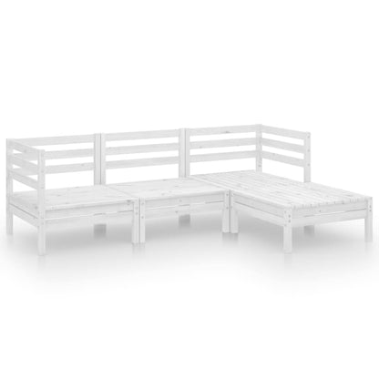 4-piece garden lounge set solid pine white