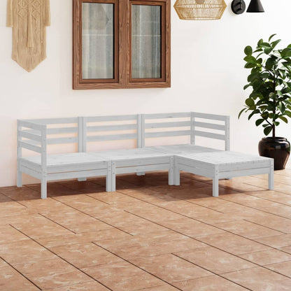4-piece garden lounge set solid pine white