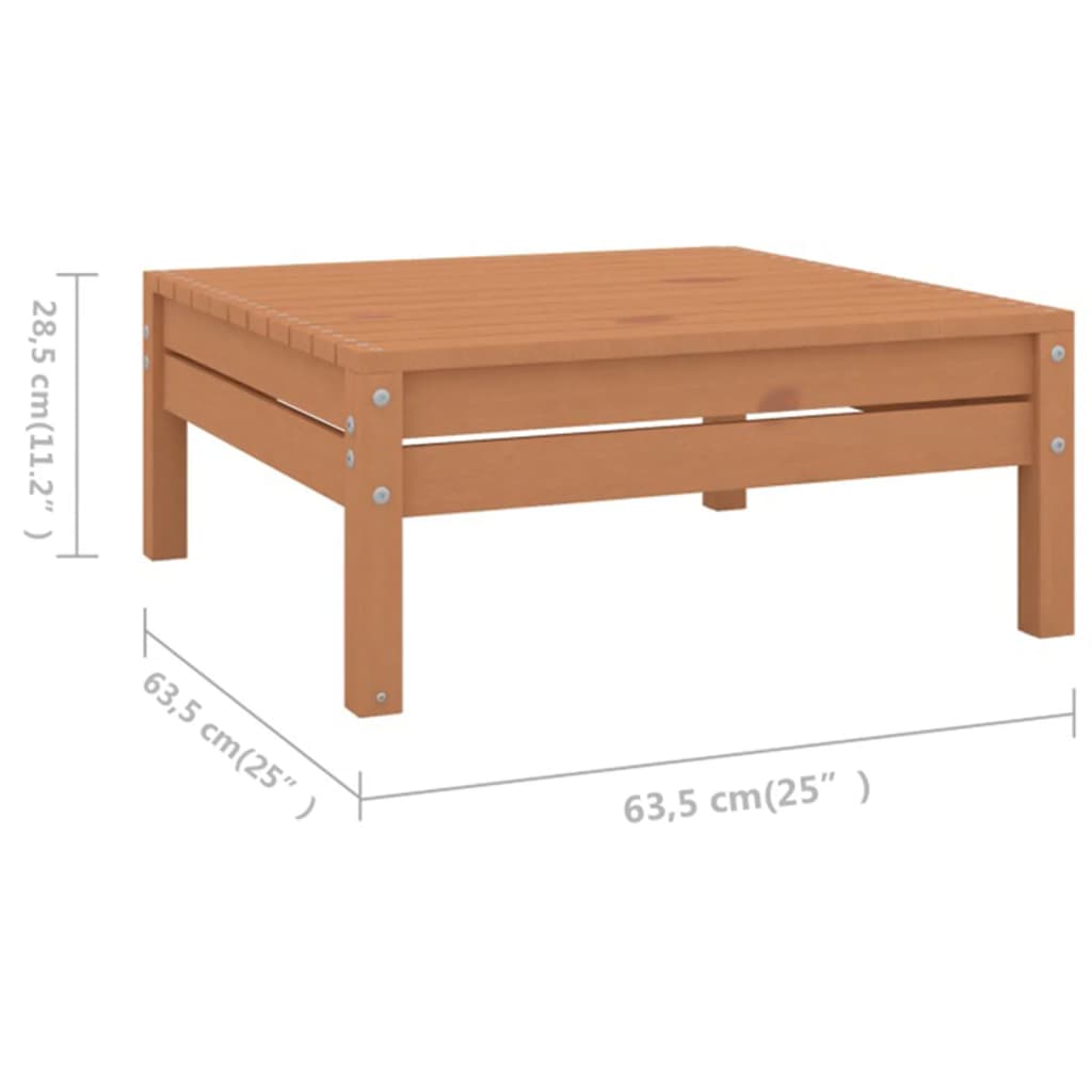 8-piece garden lounge set solid pine honey brown