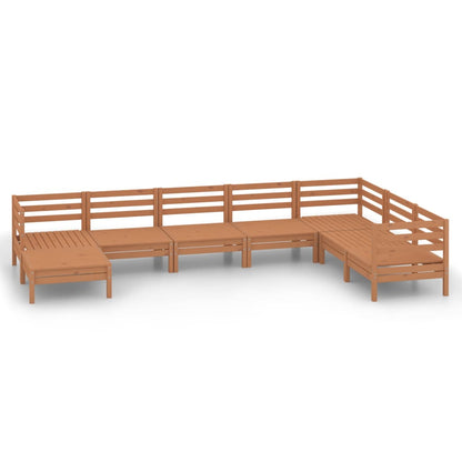 8-tlg. Garten-Lounge-Set Massivholz Kiefer Honigbraun