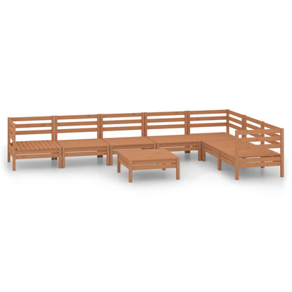 8-tlg. Garten-Lounge-Set Massivholz Kiefer Honigbraun