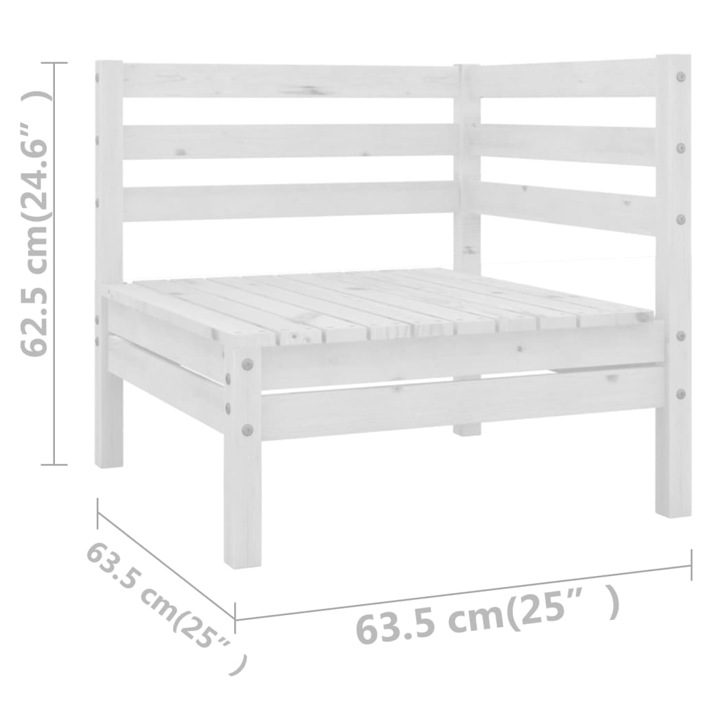 13-piece garden lounge set solid pine white