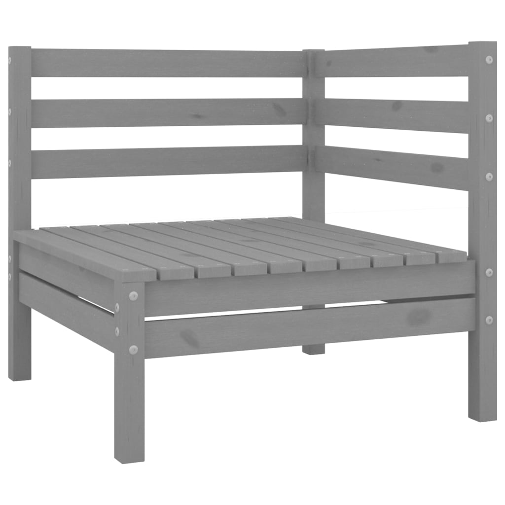 9-piece garden lounge set grey solid pine