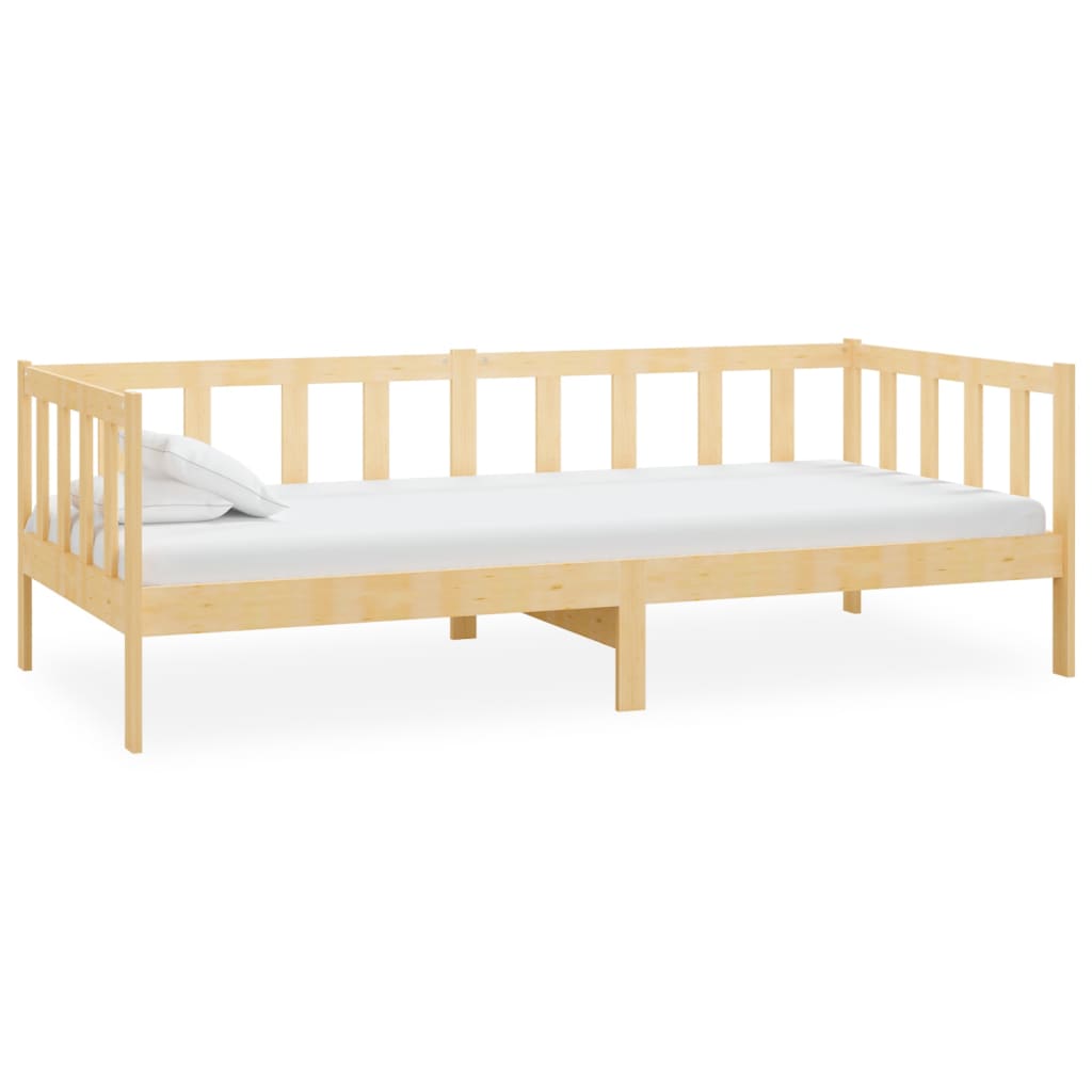 Day bed with mattress 90x200 cm solid pine wood