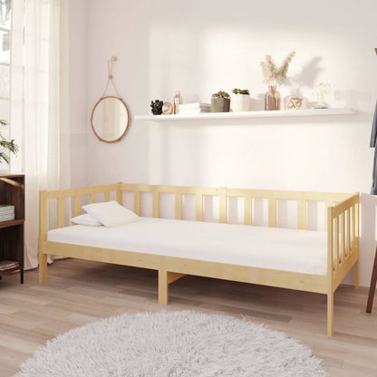 Day bed with mattress 90x200 cm solid pine wood