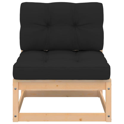 3-tlg. Garten-Lounge-Set mit Kissen Kiefer Massivholz