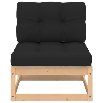 6-tlg. Garten-Lounge-Set mit Kissen Massivholz Kiefer