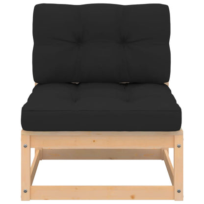 5-piece garden lounge set with cushions solid pine