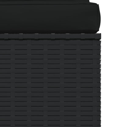 3-Sitzer-Sofa mit Kissen Schwarz Poly Rattan