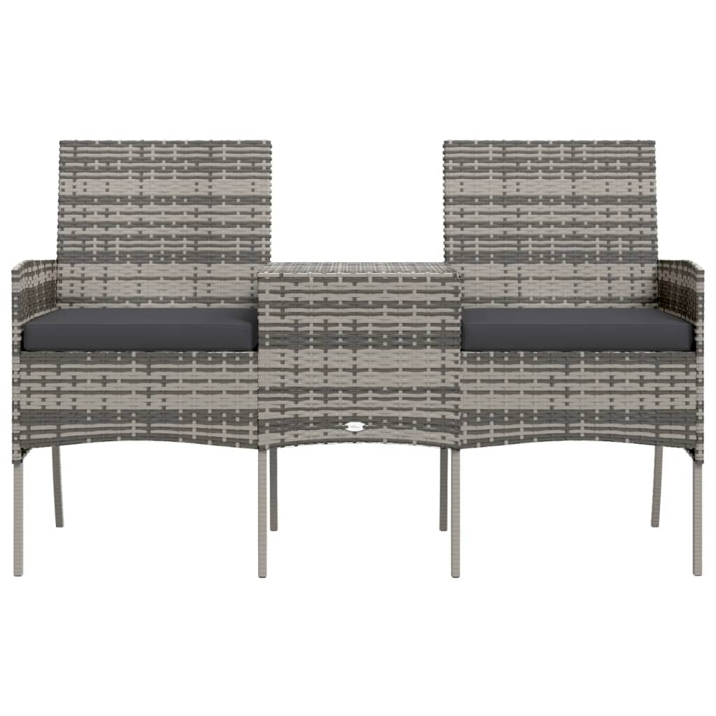 Dvosjed vrtna sofa sa stolićem za čaj poliratan antracit